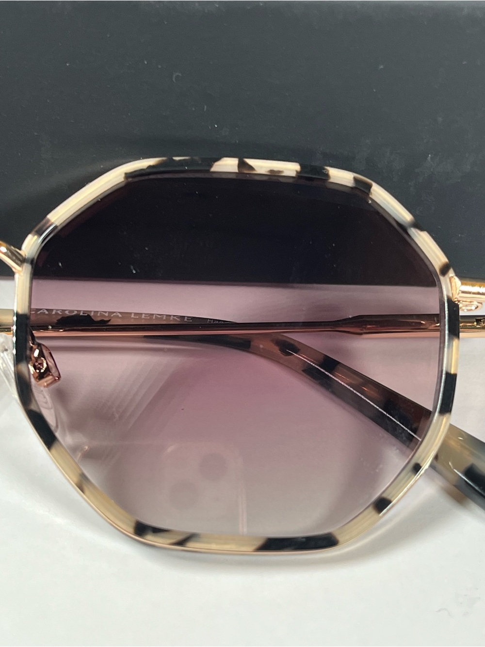 Brand New In Box Carolina Lemke Berlin Designer Sunglasses Grey Demi Gold Style - Picture 11 of 12